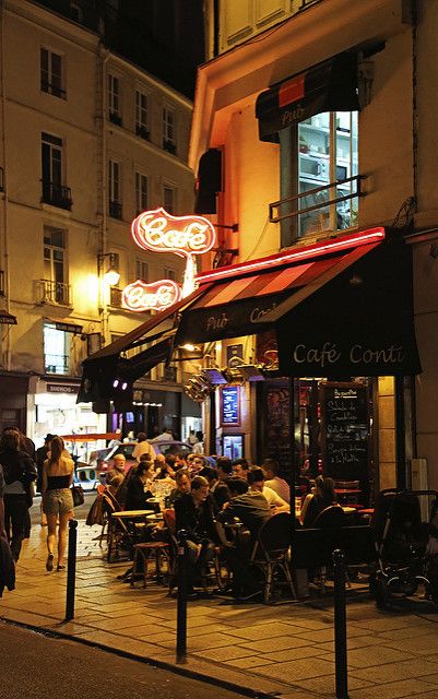 Cafe Conti | by peaflockster Cafe Society, Parisian Cafe, Beautiful Paris, Paris Cafe, I Love Paris, Paris Restaurants, Paris Love, Living In Paris, Paris City