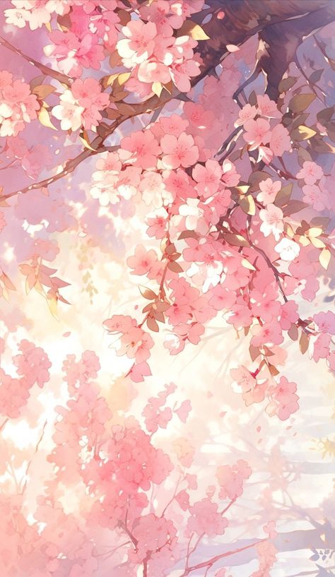 ⁀➷ Wallpaper ✪ Cherry Blossom Wallpaper, Outdoor Artwork, Jelly Wallpaper, Scene Art, Landscape Artwork, Cool Wallpapers Art, Fantasy Art Landscapes, Pastel Background, Pretty Wallpapers Backgrounds