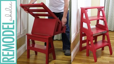 How To Build A Ladder Chair Build A Ladder, Ladder Chair, Scroll Saws, Terra Cotta Pot Crafts Diy, Step Railing, Diy Ladder, Wood Repair, Terra Cotta Pot Crafts, Library Chair