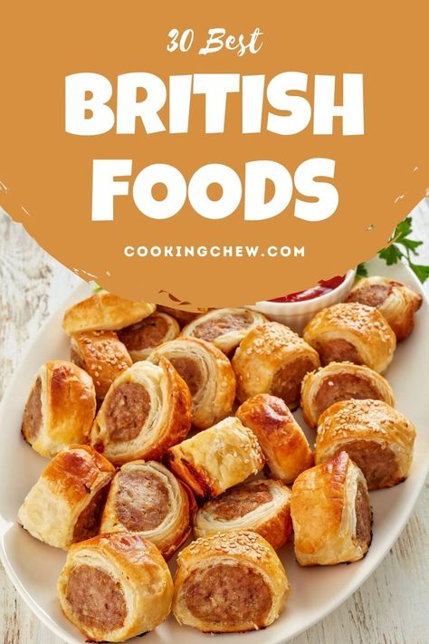 There are a lot of foods in the world, and some of them are British. We're not saying you should try all of them, but these 30 British foods are definitely worth giving a shot. Let's get started! British Food Appetizers, British Tea Food, British Buffet Ideas, English Pub Food Recipes, English Buffet Food, British Buffet Food, British Canapes, British Charcuterie Board, British Appetizers Parties