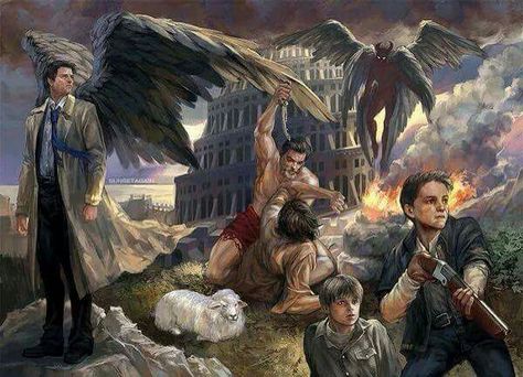 Supernatural Drawings, Castiel Supernatural, Cain And Abel, Supernatural Fan Art, Supernatural Wallpaper, Supernatural Art, Arte Dc Comics, Supernatural Dean, Supernatural Seasons