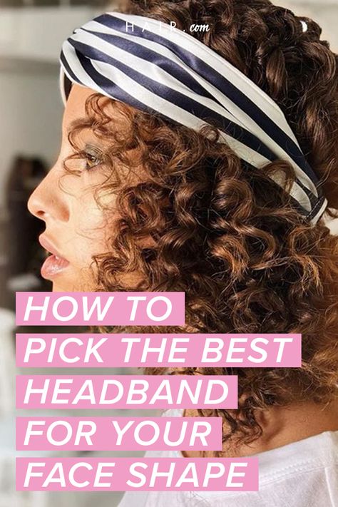 Headbands For Round Faces, Knotted Headband Hairstyle, Types Of Faces Shapes, Small Forehead, How To Wear Headbands, High Forehead, Diamond Face Shape, Hair Scarf Styles, Square Face Shape