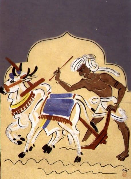 Tiller of Soil by Nandalal Bose Panels for decor of Pandal of Haripur Congres Adhivation in 1937 Modern Pichwai Paintings, Nandalal Bose, Modern Indian Art, Pichwai Paintings, Large Art Prints, Indian Painting, Indian Folk Art, Indian Artist, Buy Posters