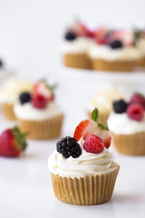 Cupcakes With Fruit, Foodgawker Recipes, Fruit Cupcakes, Candied Lemon Peel, Chia Seed Jam, Cream Cheese Eggs, Lemon Filling, Berry Cake, Lemon Raspberry