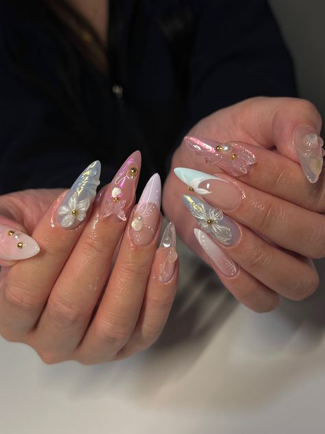 obsesssedddddd inspo from @nailsby.nica #nails #fyp #nailinspo | nailsby.nica | TikTok Wave Nails, Nagel Tips, Almond Shape Nails, Nail Forms, Stick On Nails, Nail Art Hacks, False Nail, French Tip Nails, Artificial Nails