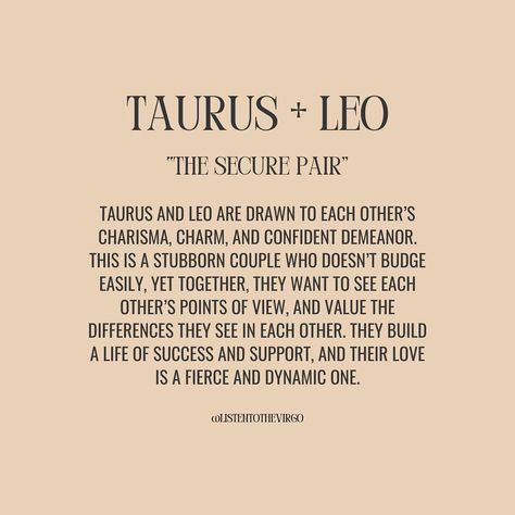 Taurus Love Compatibility + What Works 💜 #Listentothevirgo Taurus Leo Relationship, Taurus Relationships, Taurus Love Compatibility, Leo Relationship, Taurus Compatibility, Leo And Taurus, Astro Tarot, Leo Traits, Taurus Love