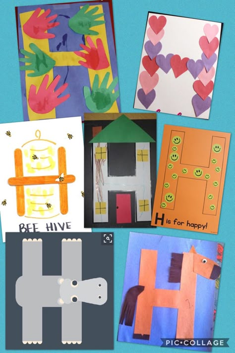 Letter Hh Crafts For Preschoolers, Crafts For Letter H Preschool, Letter H Art For Toddlers, The Letter H Crafts Preschool, H Letter Activities For Preschool, Letter H Projects For Preschool, Letter Of The Week Crafts For Preschool, H Is For Craft Preschool, Preschool H Crafts