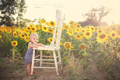 Sunflower fields Perfect setting for a first birthday shoot! First Birthday Shoot, Sunflower Mini Session, Sunflower Birthday Parties, Lila Party, One Year Pictures, Sunflower Party, Sunflower Photography, 1st Birthday Photoshoot, Sunflower Photo