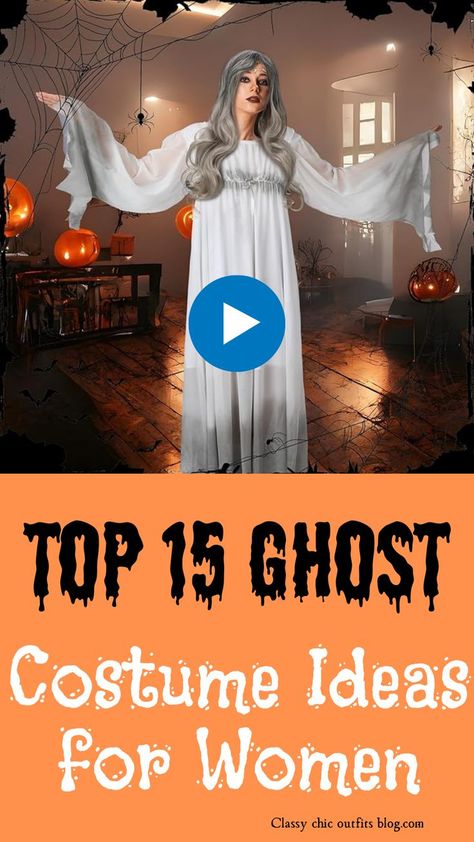 Top 15 Ghost Costume Ideas for Women 👻 Spooktacular Halloween Fashion Trends" Ghost Costume Ideas, Chic Outfits Classy, Costume Ideas For Women, Sheet Ghost, Pumpkin Outfit, Ghost Costume, Spooktacular Halloween, Halloween Fashion, Classy Chic