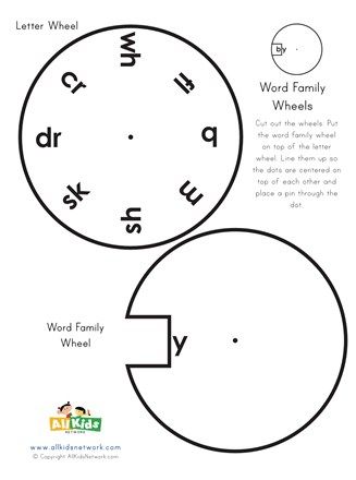 Cut out and construct the word wheel to reveal all the -y words. Word Wheel, J Words, Y Words, Spin The Wheel, Phonics Programs, Preschool Reading, R Words, Phonics Sounds, English Phonics