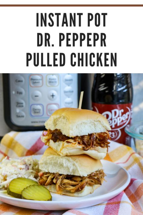 Dr Pepper Chicken Instant Pot, Dr Pepper Chicken, Pulled Chicken Recipe, Pulled Chicken Recipes, Pulled Pork Recipe Slow Cooker, Chicken Instant Pot, Summer Crockpot Recipes, Shredded Bbq Chicken, Ip Recipes