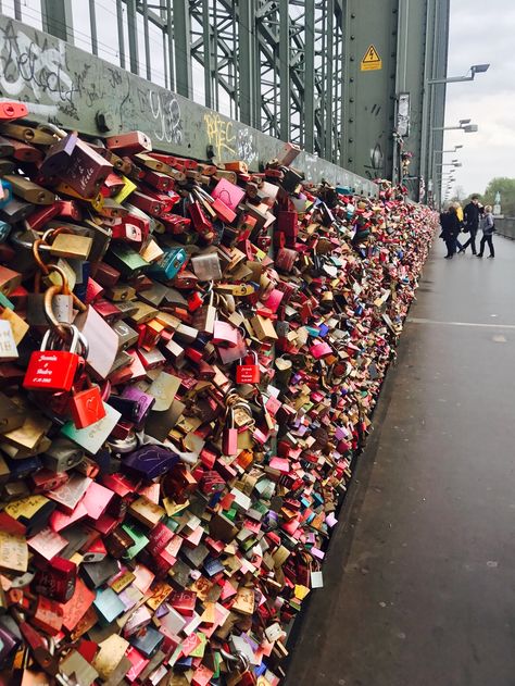 Love lock bridge  Cologne, Germany Love Lock Bridge, Lock Bridge, Love Lock, Cologne Germany, Bucket List, Bridge, Germany, Quick Saves, Frankfurt