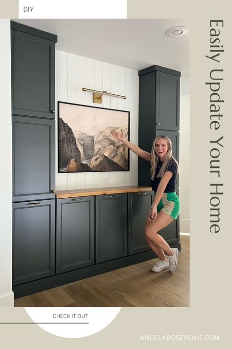 Looking to refresh your space? Here's 5 easy ways to update your home that anyone can do. Angela Rose Home, Entry Cabinet, Angela Rose, Floor To Ceiling Cabinets, Unfinished Cabinets, Large Wall Prints, Hall Cabinet, Hallway Cabinet, Large Storage Cabinets