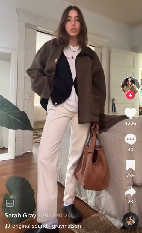 White jeans, brown wool jacket, white tee, black super birkis Birkis Clogs Outfit, Brown Wool Jacket Outfit, Birkenstock Super Birki Outfit, Super Birki Outfit, Birkenstock Oiled Leather Clog Outfit, Brown Birkenstock Clogs, Super Birki Clog Outfit, Khaki Birkenstock Clogs, Birkinsoks Clogs