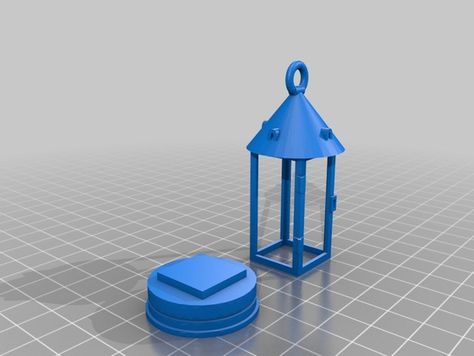 pendant shaped as a small lantern printed in two parts. you can add your own tiny model to place inside the lantern 3d Printed Lantern, Small Lanterns, 3d Printed Objects, 3d Printing Diy, Barbie House, Vintage Clock, 3d Printer, Printer, 3d Printing