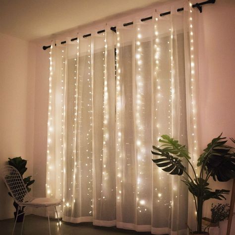 Curtains With Lights, Christmas Light Curtains, Led Curtain Lights, Light Party, Led Curtain, Christmas Garlands, Curtain String Lights, Party Garden, Led Fairy Lights