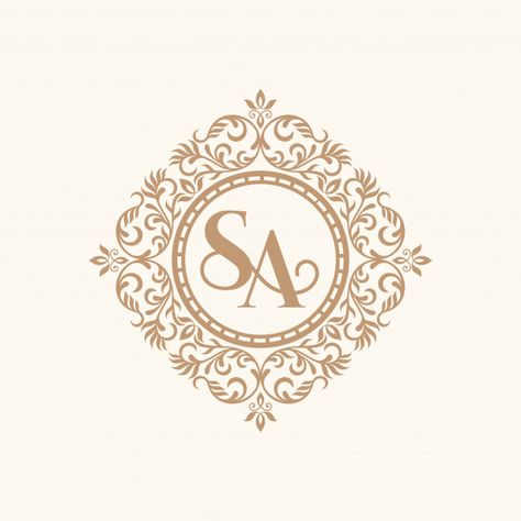 Wedding Initials Logo Letters, A S Logo Design Letter, As Logo Design Letters, Wedding Logo Design Luxury, Wedding Initials Logo Design, Initials Logo Letters, Wedding Initials Logo, Typo Logo Design, Logo Flower