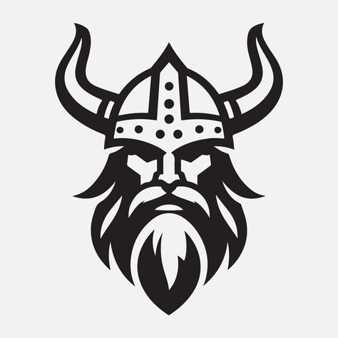 Viking logo template | Premium Vector #Freepik #vector Viking Flash Tattoo, Viking Drawings Easy, Viking Emblem, Viking Silhouette, Viking Vector, Techno Viking, Viking Drawings, Flesh Tattoo, Viking Pictures