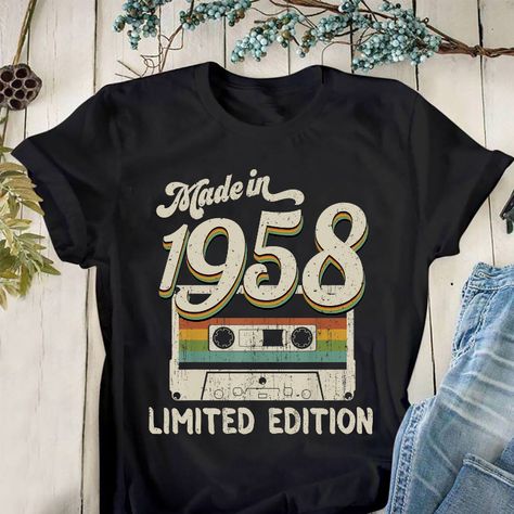 Made In 1958 Shirt Limited Edition (Only $15.99) #happybirthday #happybirthday1958 #madein1958 #apparel #happybirthday #happybirthdayyears #men #toptrending #women The 1975 Shirt, Retro Birthday, Graphic Tees Vintage, Retro Shirts, Hoodie Sweater, Top Trends, Vintage Shirts, Sweater Hoodie, Old School