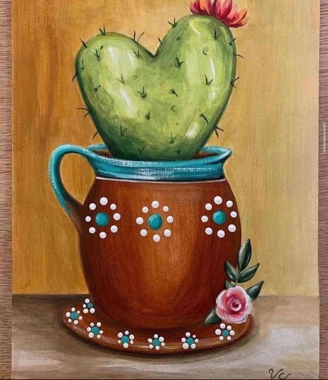 5x7 Painting, Mexican Art Painting, Cactus Paintings, Hispanic Art, Mexican Culture Art, Hippie Nails, Cactus Painting, Mexico Art, Desert Art