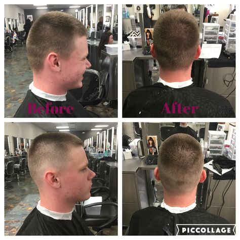 0 and 1 Guard on sides. 3 guard on top. 8/11/16 Number 8 Haircut, Number 3 Haircut, Oval Haircut, Buzzcut Haircut, Hair Clipper Sizes, Haircut Pictures, Simple Hairstyles, Hair Techniques, Trendy Haircuts