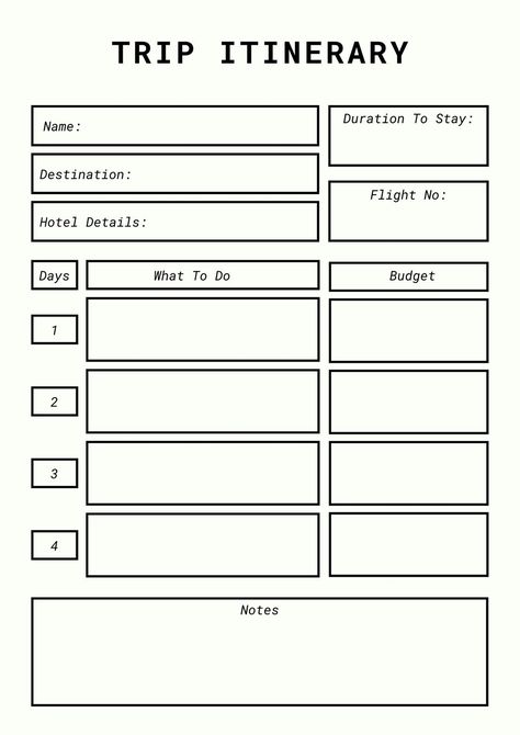 Trip Itinerary Minimal Planner - Templates by Canva Road Trip Itinerary Template, Minimal Planner, Catch Flights, Itinerary Template, Travel Itinerary Template, Trip Itinerary, Planner Templates, Workout Schedule, Road Trip Itinerary