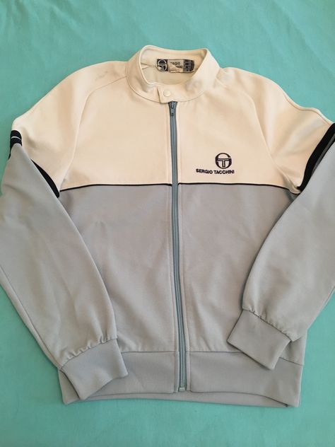 🇮🇹🎾🇮🇹🎾🇮🇹🎾 sergio Tacchini 1980s Orion biker collar vintage Tennis John McEnroe Casuals Sergio Tacchini Tracksuit, Training Outfit Men, Dancing Photoshoot, Demon Time, Vintage Tracksuit, John Mcenroe, Football Casuals, Track Suits, Vintage Tennis