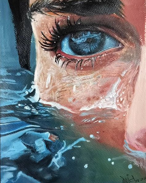 Art Inspiration Realism, Judith Painting, Cool Portraits Art, Canvas Eye Painting, Isfp Vibes, Oil Painting Realistic, Water Oil Painting, Oil Colored, Ib Art