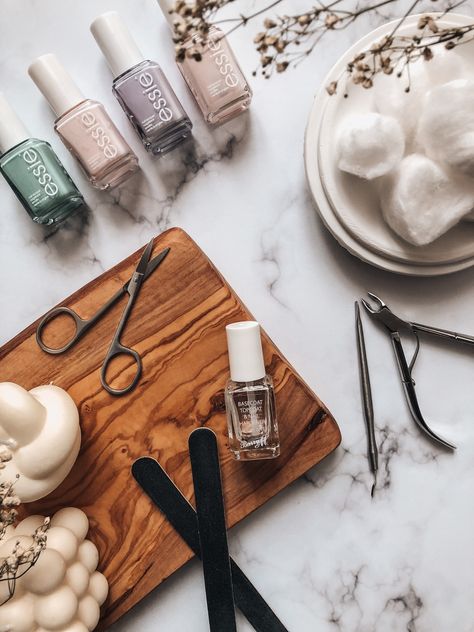 An Essential Guide To The Perfect At-Home Manicure - The Summer Study Nail Products Photography, Nail Salon Marketing Ideas, Nail Salon Photography, Nail Salon Marketing, Beauty Salon Photography, Nail Desks, Nail Polish Photography, Nail Salon Branding, Nail Branding