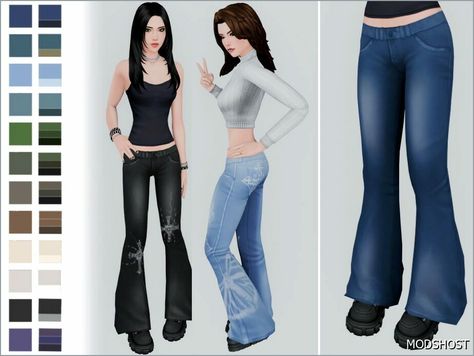 Download Grunge Bell – Bottom Jeans for Female V1 for Sims 4 at ModsHost NOW! Bell bottom jeans for female, version 1 without belt. Type: Bottoms Recoloring Allowed: Yes #gaming #female #everyday #bottoms #sims4cc #videogames #sims Bootcut Jeans Sims 4 Cc, The Kunstwollen Sims 4, Sims 4 80s Clothes, Sims 4 Bootcut Jeans, Female Jeans Sims 4, Sims 4 Cc Clothes Patreon Pants, Sims 4 Legwarmers, Sims 4 Cc Flare Jeans, Sims 4 Female Pants