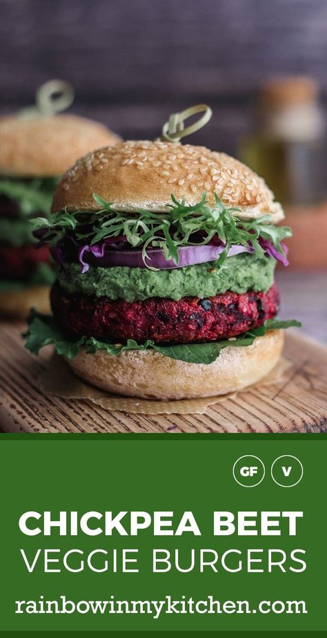 Beet Veggie Burger, Vegan Beet Burger, Chickpea And Quinoa, Quinoa Veggie Burger, Chickpea Quinoa, Best Veggie Burger, Beet Burger, Veggie Burgers Recipe, Plant Based Burgers