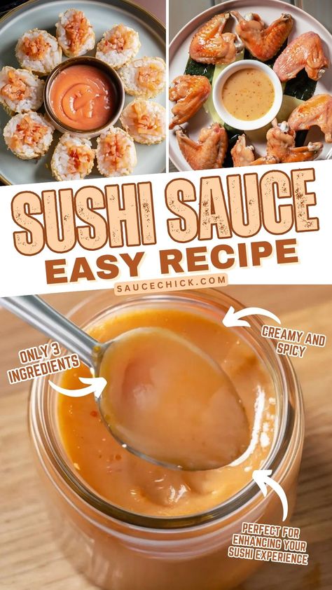 Sushi Sauce Recipe Types Of Sushi Rolls Recipes, Homemade Sushi Sauce, Sauce For Sushi Rolls, Sushi Sauce Recipes, Easy Sushi Recipes, Sushi Sauces, Sushi Stacks, Types Of Sushi Rolls, Sushi Soy Sauce