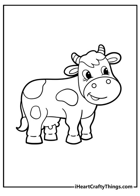 Free Cow Coloring Pages, Cow Coloring Page Free Printable, Cows Drawing, Happy Birthday Cow, Cow Drawing Easy, Free Animal Coloring Pages, Peter Pan Coloring Pages, Printable Cow, September Art