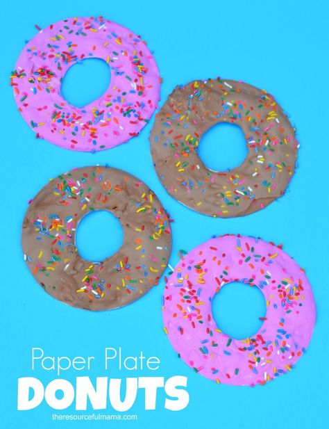 Donut Art For Preschool, Preschool Donut Craft, Doughnut Craft, Doughnut Ideas, Donut Craft, Bakery Theme, Rainbow Fish Crafts, National Doughnut Day, Letter D Crafts