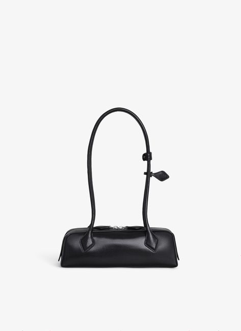 ALAÏA Women's Black LE TECKEL SMALL BAG IN GOATSKIN | ALAÏA US Elegant Formal Baguette Bag With Handles, Formal Crossbody Baguette Bag With Handles, Hermes Bag With Engraved Zipper Pull For Everyday Use, Formal Double Handle Baguette Bag With Zipper, Formal Double Handle Baguette Bag With Zipper Closure, Elegant Top Handle Baguette Bag With Zipper, Elegant Double Handle Baguette Bag With Zipper, Alaia Bag, Bag Design