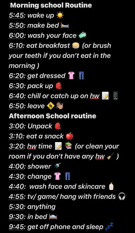 Wake Up Schedule For School, Morning School Routine Highschool, Middle School Morning Routine Leave At 7:00, 4am School Morning Routine, Early School Morning Routine, Morning Before School Routine, After School Routine Highschool, Good Morning Routines For School, Afternoon School Routine