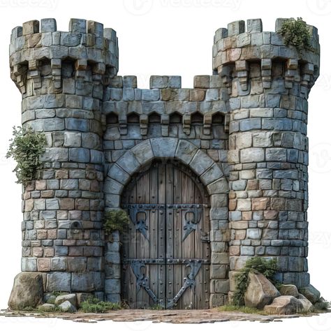 Castle Set Design, Castle Archway, Castle Bricks, Castle Diorama, Castle Village, Castle Png, Model Castle, Diy Fairy Door, Castle Doors