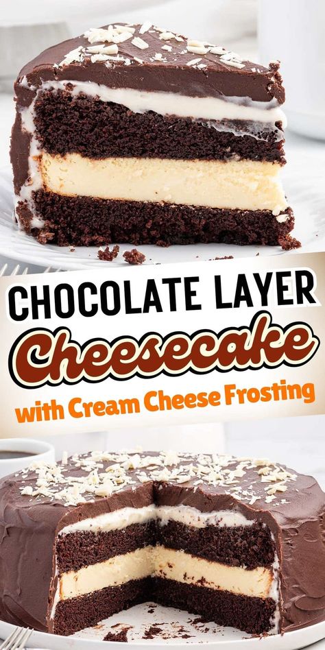 Moist Chocolate Cakes, Diy Cake Recipes, Layer Cheesecake, Tiered Cake, Favorite Dessert Recipes, Chocolate Cakes, Moist Chocolate Cake, Mini Cheesecakes, Creamy Chocolate