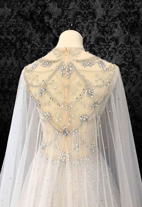 Elegance Wedding Dress, Wedding Dress With Cape, Victorian Style Wedding Dress, Beaded Ball Gown, Nontraditional Wedding Dress, Antoinette Dress, Dress With Cape, Fairy Wedding Dress, Elegance Wedding