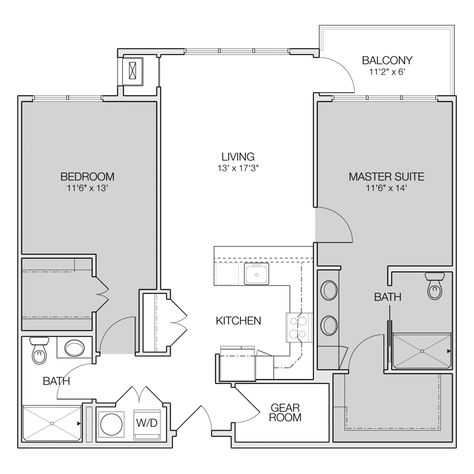 Floor Plan Apartment 2 Bedroom, 2 Bedroom Apartment Floor Plan Luxury, Floor Plan With Office, Floor Plan 2 Bedroom, 2 Bedroom 2 Bath Apartment, 2 Bedroom Apartment Floor Plan, 2 Bedroom Floor Plans, Living Apartment, Decorating Apartment