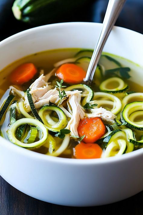 Experience the ultimate comfort food with this delicious Instant Pot chicken zoodle soup recipe. Packed with flavors and nutrients, this hearty soup is perfect for a cozy night in or to warm up on a cold day. Using your Instant Pot makes this recipe quick and easy - simply throw in the ingredients, set it, and let the magic happen. The combination of tender chicken, flavorful broth, and fresh zucchini noodles creates a satisfying meal that will become a family favorite in no time. Chicken Noodle Soup Recipes, Zoodle Soup, Chicken Zoodle, Chicken Zoodle Soup, Soup Lovers, Fresh Zucchini, Healthy Instant Pot, Hearty Soup, Noodle Soup Recipes