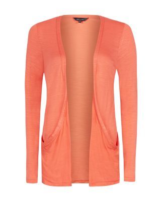 Coral (Orange) Coral Drop Pocket Cardigan  | 303676183 | New Look Jane Villanueva, Coral Cardigan, Coral Sweater, Ruffle Cardigan, Slouchy Cardigan, Red Long Sleeve Tops, Orange Cardigan, Coral Top, Boyfriend Cardigan