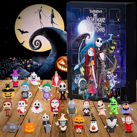 Advent Calendar 2024 Halloween Christmas 24-Day Countdown Calendar for Kids and Adults with 24 pcs Classic Halloween Doll Collectible Figures, Pre-Christmas Doll Nightmare Advent Calendar Gift Countdown Calendar For Kids, Nightmare Before Christmas 2, Calendar For Kids, Advent Calendar Gifts, Christmas Countdown Calendar, Day Countdown, Pre Christmas, Countdown Calendar, Halloween Doll