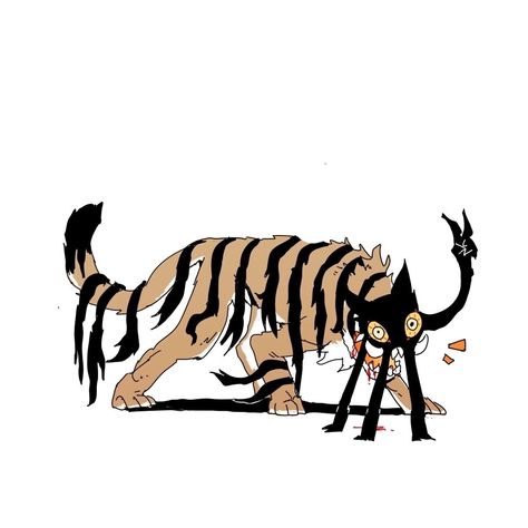 Creepy Animals, Back Drawing, Mythical Creatures Art, Creature Concept Art, 판타지 아트, Creature Concept, The Tiger, Art Inspiration Drawing, Funky Art