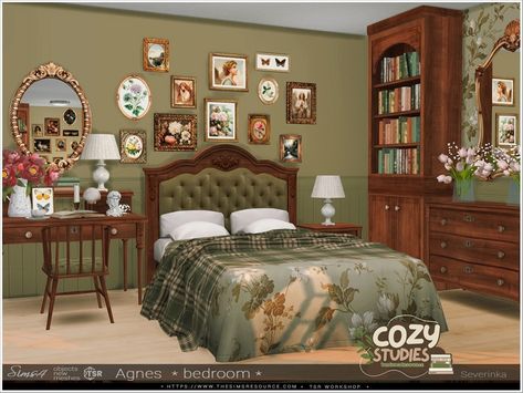 The Sims Resource - Agnes bedroom Sims 4 Cottage Core Bedroom, Sims 3 Clutter Cc, Sims 4 Vintage Bathroom Cc, The Sims 4 Bed Cc, Sims 4 Victorian Bedroom Cc, Sims 4 Royal Bedroom, Sims Resource Bedroom, Sims 4 Cc Sims Resource Beds, Read Corner