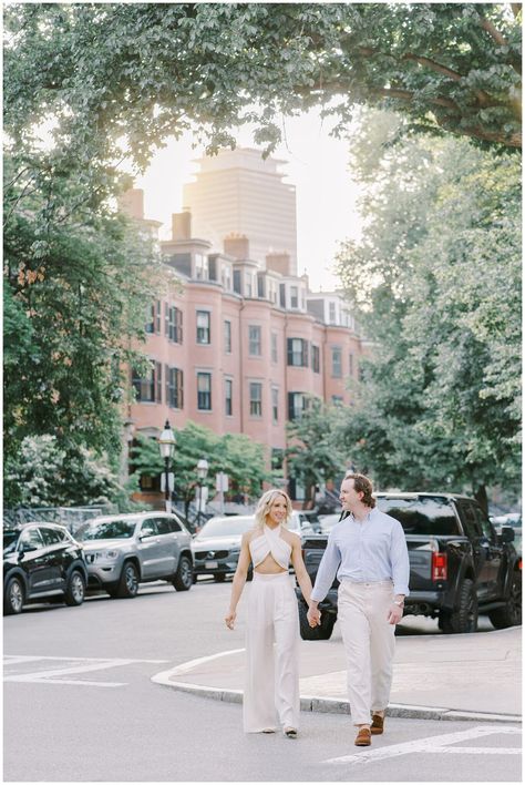 South End Boston Engagement | Boston Engagement Photographer Boston Engagement Photos, Engagement Photos Summer, Engagement Pic, Stylish Crop Top, Boston Wedding Photographer, Stylish Couple, Spring Engagement, Beautiful Wedding Photos, Wedding Boston