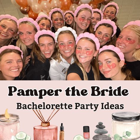 This fun bachelorette party theme helps you "pamper the bride" before her big day! Sit back, relax, and spa your way to the wedding day! Sister Bachelorette Party, Spa Hen Party, Bachelorette Spa Party Ideas, Bachelorette Wellness Weekend, Spa Day Bachelorette Party Ideas, Bridal Spa Party, Bachelorette Party Spa Theme, Bachelorette Spa Weekend, Bachelorette Party Spa Day