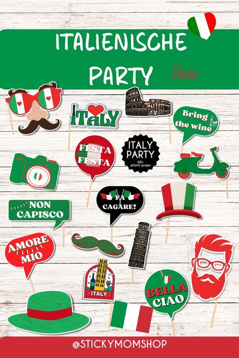 Italy Themed Party, Italy Party, Italian Themed Parties, Italy Decor, Italian Party, Italian Theme, Spanish Decor, Party Fotos, Italian Phrases