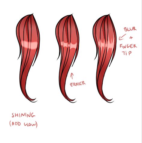 Hair Drawing Shading, Shading Anime, Highlights Drawing, Shine Drawing, Highlights Tutorial, Shade Hair, Shade Tutorial, References Drawing, Demon Reference