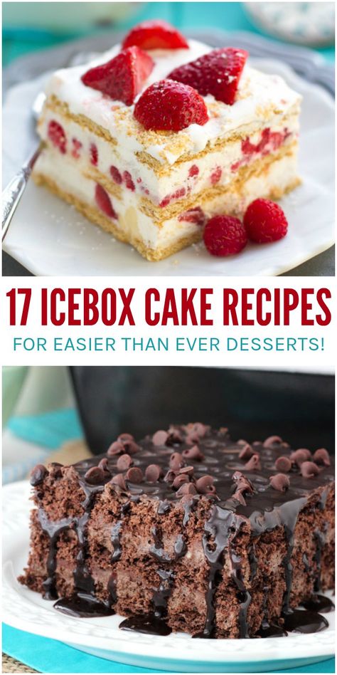 Don’t fuss with the oven when you need a delicious dessert in a hurry. These no-bake icebox cake recipes are perfect for any occasion! From fruity flavors for spring and summer to chocolatey, decadent options for anytime you’re craving them, you’ll find an easy dessert in this drool-worthy list. Different Desserts, Icebox Cake Recipes, Low Carb Dessert, Summer Dessert Recipes, Oreo Dessert, Icebox Cake, Cream Desserts, Köstliche Desserts, Easy Cake Recipes